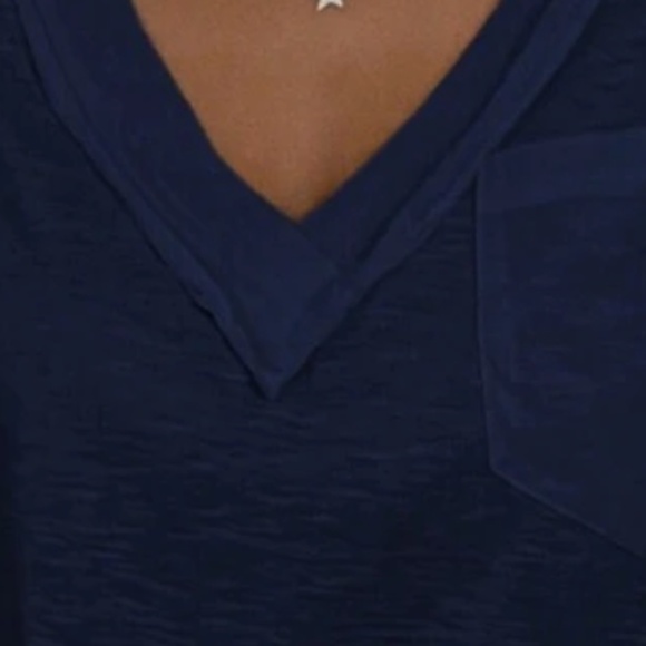 021 Black V neck Pocket Raw Detail Short Sleeve Oversized Tee - Picture 17 of 17